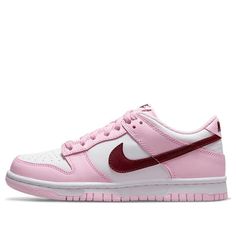 (GS) Nike Dunk Low 'Pink Foam' CW1590-601 (SNKR/Skate/Low Top/Valentine's Day) Pink Nike Skate Shoes For Sports, Nike Pink Skate Shoes For Sports, Casual Pink Skate Shoes For Sports, Pink Round Toe Skate Shoes For Streetwear, Casual Pink Nike Skate Shoes, Sporty Pink Sneakers For Skateboarding, Foam Pink Dunks, Pink Nike Sporty Sneakers, Nike Sporty Pink Sneakers