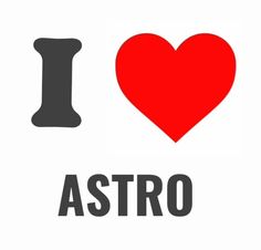 i love astro with the letter i in front of it and an image of a red heart