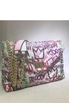 Color Graffiti Printed Shoulder Bags - Really pretty nice color, you will love the tagging the graffiti - It has enough room for the essentials - EASY TO USE:It opens and closes very easily - Graffiti handbag is the type of bag you wear to concerts/ parties etc. to style up your outfit - - Size: 11* 3.5 * 7 Inch Trendy Pink Bag For Streetwear, Trendy Pink Shoulder Bag With Letter Print, Pink Rectangular Shoulder Bag With Letter Print, Pink Letter Print Shoulder Bag, Trendy Everyday Bag With Graffiti Print, Trendy Multicolor Bag For Streetwear, Multicolor Rectangular Bags For Streetwear, Graffiti Bag, Color Graffiti