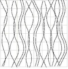 the pattern is shown in black and white, with lines that are drawn to form wavy shapes