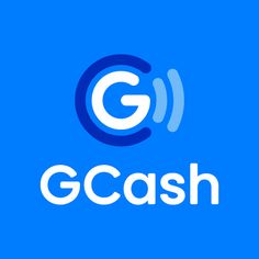 the gcash logo on a blue background