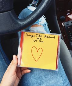 someone is holding up a note that says, songs that remind the end of you