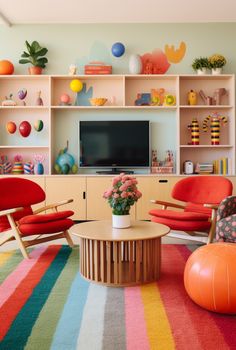 Create a vibrant and interactive play space for kids with imaginative themes and versatile storage solutions to spark creativity. #playroom Playroom With Toy Kitchen, Hallway Playroom Ideas, Danish Apartment, Playroom Rugs, Playing Room, Diy Dorm, Colorful Playroom, Kids Playroom Ideas, Space For Kids