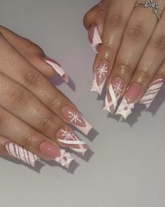 Cute Christmas Nails, Coffin Shape Nails