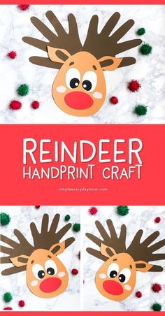 reindeer handprint craft for kids to make