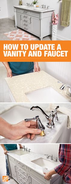 how to update a vanity and faucet in the bathroom - step by step instructions