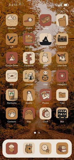 an iphone screen showing the icons for different types of things in the woods and trees