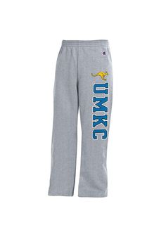 Even the youngest fan will be comfortable in these UMKC Roos Youth Grey Open Bottom Sweatpants! They'll be ready to go in these UMKC Sweats, which features a team screen print down the left leg. Elastic waistband, Open bottom pant, Screen print team graphic on left pant leg, 100% Cotton Open Leg Sweatpants, Open Bottom Sweatpants, Sweatpants Grey, Champion Sweatpants, Shop Clothing, Kansas City, A Team, Kansas, Shopping Outfit