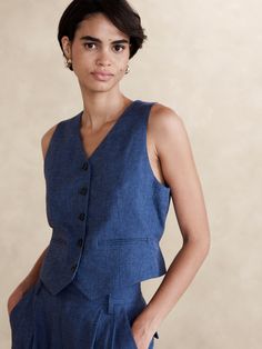 Women's Blazers | Banana Republic Factory Women's Blazers, Cropped Vest, Banana Republic Factory, Womens Blazers, Womens Vest, Spring Summer Fashion, Linen Blend, Breathable Fabric, Banana Republic