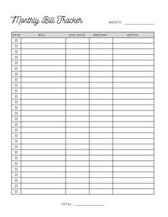 a printable wedding guest list with the words marry bill tracker in black and white