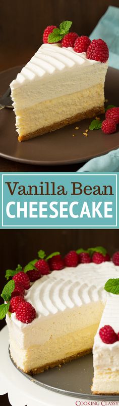 this vanilla bean cheesecake is the perfect dessert to serve for any party or special occasion