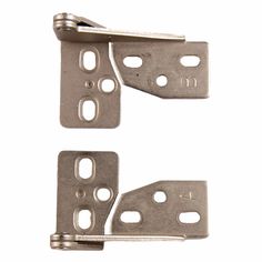 two metal latches with holes on each side and one has an opening for the latch