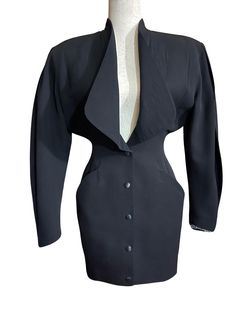 Thierry Mugler Structural Coat Dress - RARE! Wearable Art. Marked Size 36 Made in France Waist: 26.5" Shoulders: 18" Length: waist to hem 17"; collar to hem 34" Snatched Waist, Thierry Mugler, Dress Clothes For Women, Coat Dress, Wearable Art, Made In France, Dress Outfits, Fall Winter, Bathing Beauties