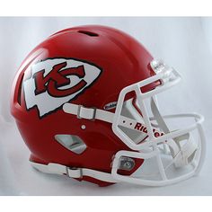 a kansas chiefs football helmet is shown on a white background