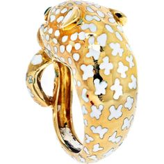 Indulge in the realm of luxury, where craftsmanship and creativity unite in the David Webb Platinum & 18K Yellow Gold Leopard With White Enamel Ring. This exquisite piece of jewelry is a testament to elegance and style, designed to elevate your look to new heights. The combination of platinum, 18K yellow gold, and white enamel creates a striking contrast that catches the eye and commands attention.What sets this ring apart is the intricate detailing of the leopard with mesmerizing green eyes. It's not just a ring; it's a work of art that exudes sophistication and charm. Whether you're attending a glamorous event or adding a touch of luxury to your everyday attire, this ring is the perfect accessory to express your unique sense of fashion.Crafted from high-quality materials, including plati David Webb, The David, Enamel Ring, Glamour Fashion, White Enamel, Gold Charm, Green Eyes, Estate Jewelry, Quality Jewelry