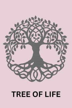 the tree of life logo on a pink background