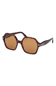 Metal T-hardware adds a signature touch to these Italian-crafted sunnies that offer full UV-protected lenses. 56mm lens width; 19mm bridge width; 140mm temple length 100% UV protection Plastic Imported Brown Shield Sunglasses With Tinted Square Frame, Brown Square Frame Shield Sunglasses With Polarized Lenses, Brown Shield Sunglasses With Polarized Lenses And Square Frame, Brown Square Frame Sunglasses With Uva Protection, Brown Wayfarer Shield Sunglasses With Tinted Lenses, Brown Wayfarer Shield Sunglasses With Gradient Lenses, Classic Brown Shield Sunglasses With Uv Protection, Classic Brown Shield Sunglasses With Mirrored Lenses, Brown Square Frame Aviator Sunglasses With Uva Protection