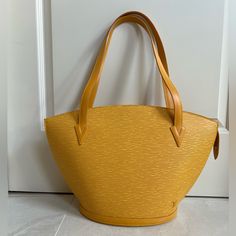 Louis Vuitton Lv Ghw Saint Jacques Shoulder Bag Epi Leather Yellow With Purple Lining Inside Never Been Used Luxury Yellow Shopping Bag, Luxury Yellow Shoulder Bag For Shopping, Luxury Yellow Bucket Shoulder Bag, Designer Yellow Bucket Bag, Luxury Yellow Shoulder Bag For Everyday, Yellow Color, Womens Tote Bags, Louis Vuitton Bag, Louis Vuitton