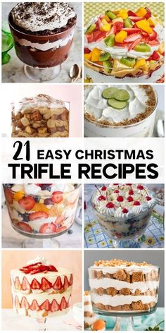 twelve easy christmas trifle recipes to make for the holiday dinner table or dessert bar