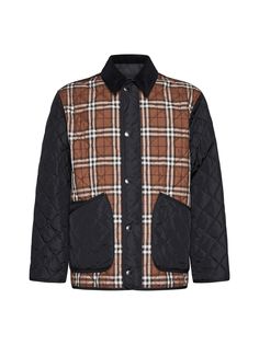 Jacket from BurberryComposition: ->polyester, 100% | Burberry Men's Jacket in Dark Birch Brown Chk | FW23/24 Burberry Jacket, Casual Jackets, Panel Quilts, Burberry Men, Check Pattern, Casual Jacket, Shirt Jacket, Men's Jacket, Patch Pocket