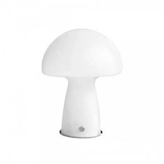 a white mushroom lamp on a white background