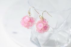 Handmade Pink Cherry blossom earrings  Cherry blossom are seasonal flower now you can wearing this cherry blossom earrings along different season.    🌸🌸Sakura Blossom Time Our store is all handmade by heart If you are interested in order, welcome direct message me. After order, it takes about 20-30 days to process the product. Crystal flower origin is in the American🇺🇸. They also Called American flower. Due to the crystal appearance, it's called crystal flower as well. They are shaping a fra Cherry Blossom Earrings, Artistic Wire, Flower Resin, Different Seasons, Sharp Objects, Seasonal Flowers, Resin Material, Crystal Flower, Uv Resin