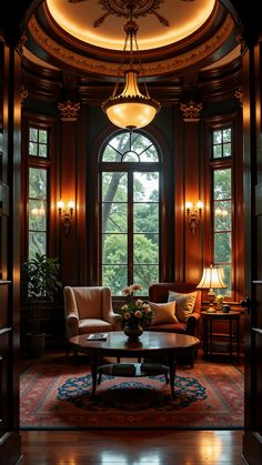 a living room filled with furniture and windows