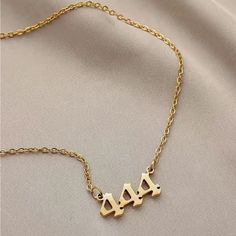 New In Package And Comes With Box Angel Number 444 Protection Gold Plated 444 Gold Necklace, 444 Jewelry, 444 Angel Number, Angel Number 444, Angel 444, Number Jewelry, Angel Number, Christmas Wishlist, Meaningful Gifts