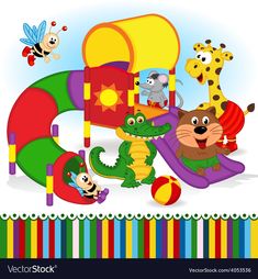 children's playroom with toys and animals