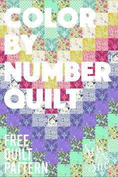 the color by number quilt pattern is shown