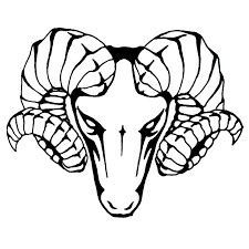 an image of the ram's head in black and white on a computer screen