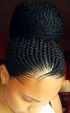 Bun Life Braids Updo For Black Women, Updo For Black Women, Half Braided Hairstyles, Ghana Braids Hairstyles, Simple Braids, Braids Updo, Mohawk Braid, Short Box Braids