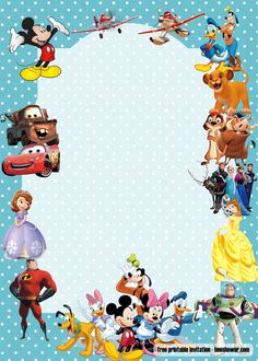 an image of various cartoon characters in the shape of a letter c with space for text