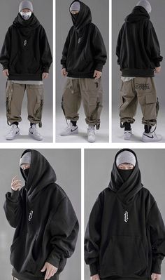 Hoodie Techwear "Rokusho" | TENSHI™ Hood Outfits Men, Hoodie Techwear, Hood Outfits, Hoodie Reference, Mens Techwear, Casual Techwear, Techwear Hoodie, Techwear Men, Tech Outfit