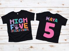 MATCHING FAMILY- https://www.etsy.com/listing/1285159804/girl-5th-birthday-high-five-shirt-fifth?click_key=e72f77cf5545589c61288a3f2d7d10b28b39364a%3A1285159804&click_sum=23773a21&ga_search_query=HIGH%2BFIVE&ref=shop_items_search_9&pro=1&sts=1Welcome to JADEandPAIIGE! Below is a list of sizing and washing instructions for our products! PLEASE READ ALL SHOP ANNOUNCEMENTS PRIOR TO PLACING YOUR ORDER! WE CAN MATCH FAMILY SHIRTS TO ANY LISTING REACH OUT FOR LINKS! WE RESPOND ALMOST IMMEDIATELY SO PL Cute 5th Birthday Shirt, Custom 5th Birthday Shirt, Im Five Birthday Shirt, 5th Birthday Shirt Girl, Birthday Shirt Ideas, 5th Birthday Shirt, Fifth Birthday, 5th Birthday Party Ideas, Troll Party