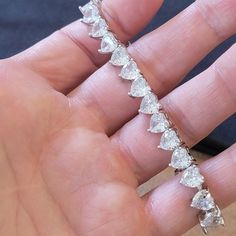 Brand New Tennis Bracelet With High-Quality Heart Cut Crystals. 7, 8, And 9 Inches Available. High-Quality 18k White Gold Plating, Waterproof, Rustproof. Will Last Forever. Absolutely Stunning In Person. Pictures Just Don't Do It Justice. Also Available In Yellow Gold. 218