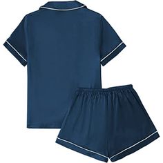 Solid Colored Nightsuit With Shorts is created from incredibly soft, high-quality cloth that is safe for the skin. If necessary, you can wear this nightwear for pajama parties on different occasions. For a diverse appearance, it pairs with a contrasting bottom, and its classic design allows for a roomier fit. This loungewear is all you need to relax at home. They are soft and easy to touch which projects versatility and effortless grace in every step you take. Made to make you feel good, each of Solid Summer Sleepwear For Home, Blue Relaxed Fit Sleepwear, Blue Relaxed Fit Sleepwear For Night, Solid Color Short Sleeve Sleepwear For Night, Solid Short Sleeve Sleepwear For Night, Solid Short Sleeve Sleepwear, Blue Short Sleeve Sleepwear For Night, Casual Sets For Summer Nights, Casual Summer Night Sets