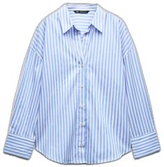 Zara Long Sleeve Shirt For Work, Zara Long Sleeve Office Shirt, Fall Button-up Shirt With Striped Collar, Trendy Long Sleeve Tops With Placket, Trendy Long Sleeve Shirt With Striped Collar, Collared Zara Shirt With Button Cuffs, Spring Long Sleeve Shirt With Striped Collar, Zara Long Sleeve Shirt With Button Cuffs, Trendy Shirt With Button Closure And Lapel Collar