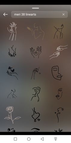 an iphone screen with some drawings on it