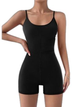 Black Fitted Shapewear Unitard, Black Stretch Unitard For Summer, Summer Black Fitted Unitard, Fitted Black Summer Unitard, Fitted Black Unitard For Summer, Summer Fitted Black Unitard, Black Jumpsuits With Built-in Bra And High Stretch, Black Fitted Unitard With Built-in Bra, Fitted Black Unitard With Built-in Bra