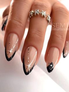 Nagel Tips, Her Nails, Elegant Nails, Prom Nails, Short Acrylic Nails, Nail Arts, Black Nails