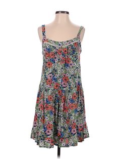 Wild Fable Casual Dress Size: Small Gray Dresses - used. 100% RAYON, DropWaist, Square, Floral, Short, Sleeveless | Wild Fable Casual Dress - DropWaist: Gray Floral Dresses - Used - Size Small Sleeveless Printed Mini Dress For Daywear, Sleeveless Rayon Mini Dress With Floral Print, Multicolor Sleeveless Mini Dress For Daywear, Grey Floral Dress, Gray Casual Dress, Gray Dresses, Floral Dresses, Floral Short, Grey Floral