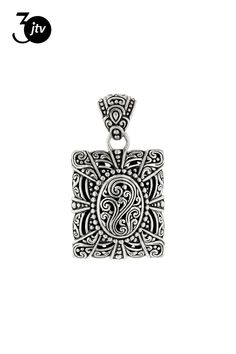 Artisan Collection of Bali��� Sterling Silver Filigree Rectangular Pendant. Measures Approximately 1.47"L x 0.83"W. Oxidized. Rectangular Engraved Antique Silver Jewelry, Artisan Jewelry With Large Rectangular Pendant, Ornate Rectangular Engraved Jewelry, Traditional Sterling Silver Rectangular Jewelry, Traditional Rectangular Sterling Silver Jewelry, Elegant Antique Silver Rectangular Jewelry, Ornate Handmade Rectangular Jewelry, Handmade Ornate Rectangular Jewelry, Sterling Silver Filigree