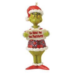 Grinch Here for the Presents Ornament Dr. Seuss, Charmed Characters, Grinch Ornaments, Merry Grinchmas, Bah Humbug, Grinch Stole Christmas, Jim Shore, Holiday Signs, Kids Story Books