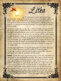 an old parchment paper with the words litha on it