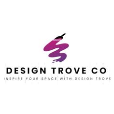 the logo for design trove co, an interior space with design to move company