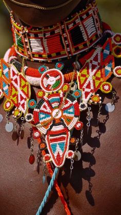 Colorful Necklaces, Afrique Art, Art Perle, Beaded Collar, African Beads, African Jewelry