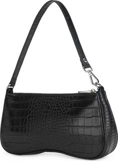 JW PEI Eva Croc Embossed Faux Leather Convertible Shoulder Bag | Nordstrom 90s Shoulder Bag, Crocodile Purse, Jw Pei, Crocodile Bags, Bag For Women, Black Handbags, Clutch Handbag, Shoulder Handbags, Convertible