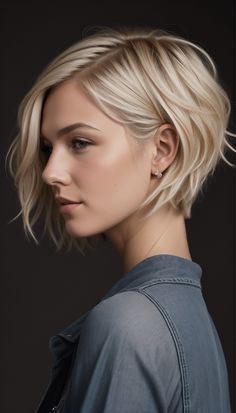 Κούρεμα Bob, Chin Length Hair, Messy Short Hair, Short Blonde, Haircuts For Fine Hair, Short Blonde Hair