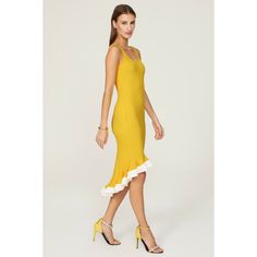 Yellow knit (60% Polyester, 40% Viscose). Sheath. Sleeveless. Scoop neck. Pull on. 37" from shoulder to hemline. Imported. Elegant Stretch Sleeveless Dress With Scoop Neck, Elegant Sleeveless Knit Bodycon Dress, Chic Sleeveless Scoop Neck Stretch Dress, Chic Stretch Sleeveless Dress With Scoop Neck, Chic Sleeveless Knit Bodycon Dress, Elegant Knit Sleeveless Dress For Spring, Chic Knit Bodycon Dress For Spring, Chic Yellow Stretch Sleeveless Dress, Spring Party Sleeveless Ribbed Dress